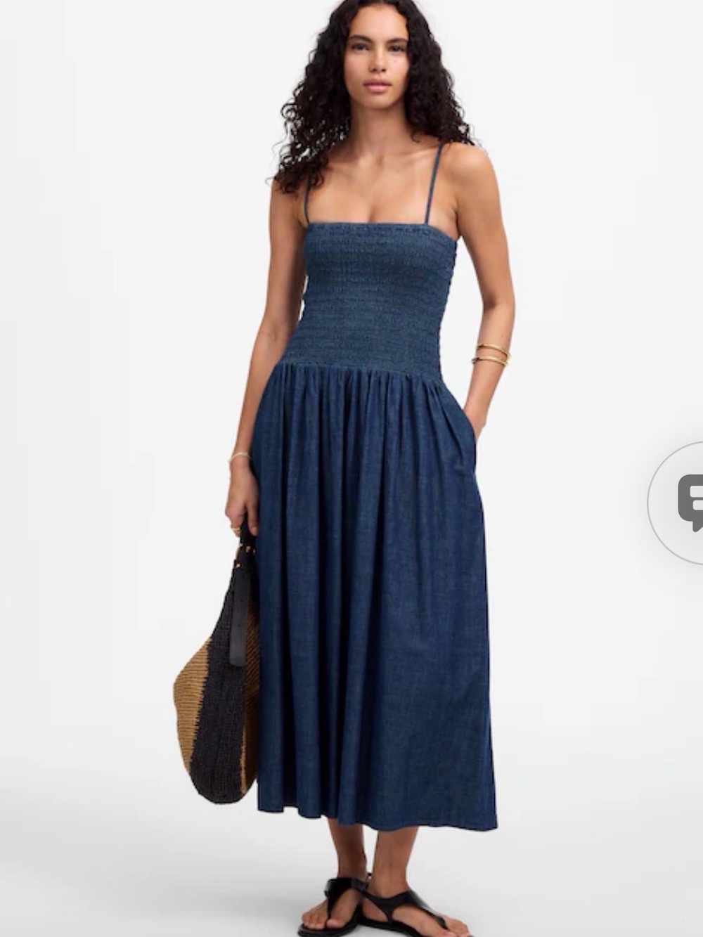 Madewell smoked midi with straps